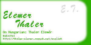 elemer thaler business card