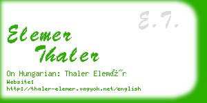 elemer thaler business card